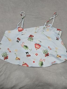 Urban Outfitters Light Blue Holiday Print Cami